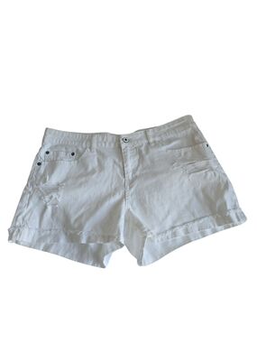 Wild Pearl White Distressed Denim Shorts